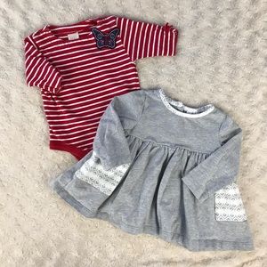Baby Girl Bundle Old Navy Red White Stripes 0-3M